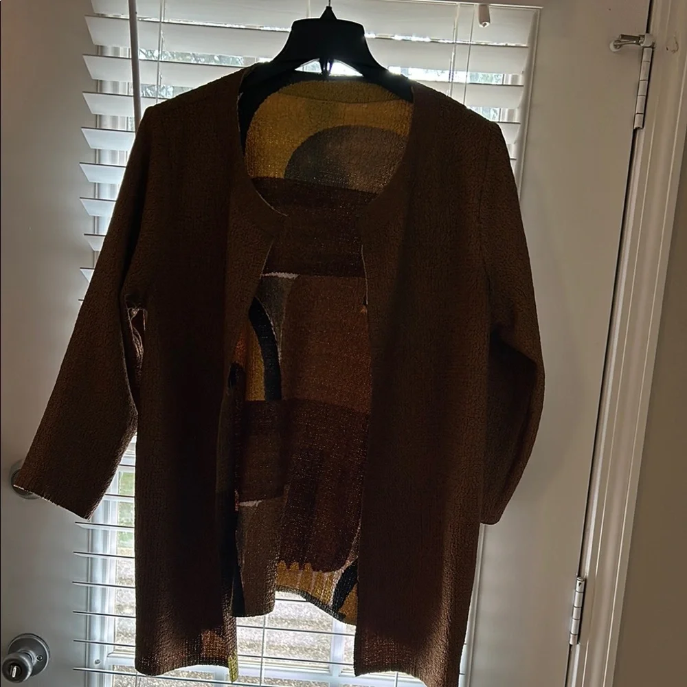 Chico's Abstract Patterned Jacket-Reversible - Picture 4 of 6